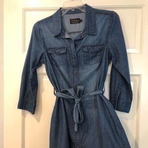 Chambray Dress- Button Up w/Belt